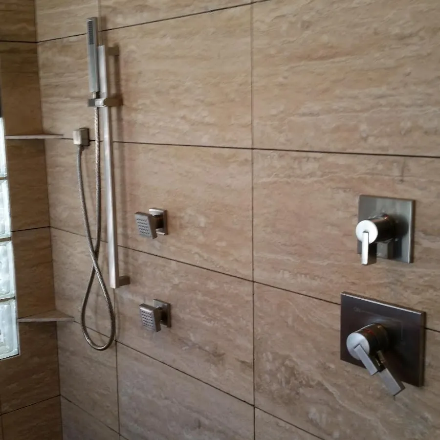 Shower fixture installation for Water Heater Replacement in Gray